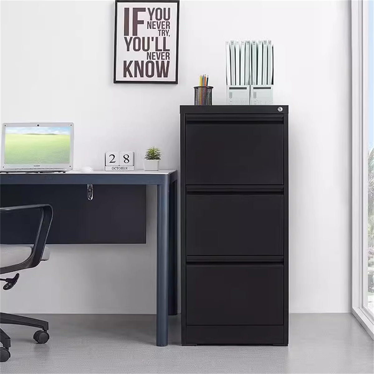 Garvee 4 Drawer File Cabinet with Lock Steel Vertical Filing Cabinet