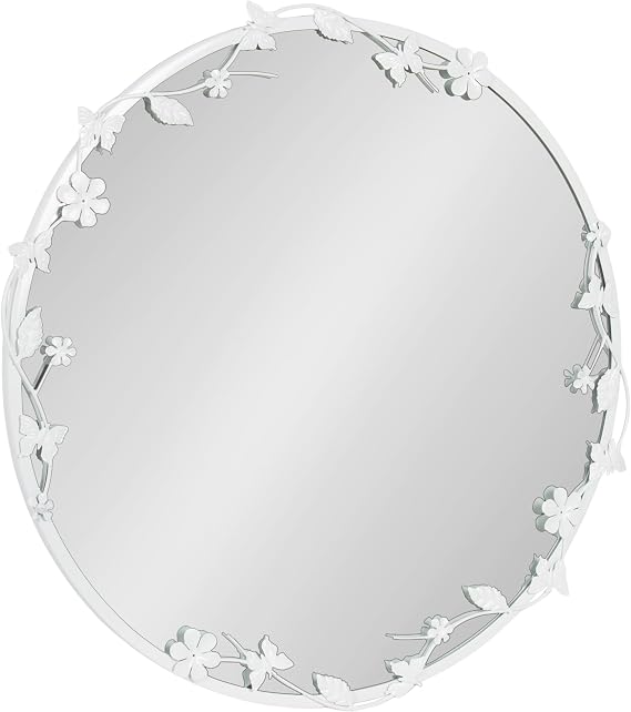 Gold Floral Round Wall Mirror