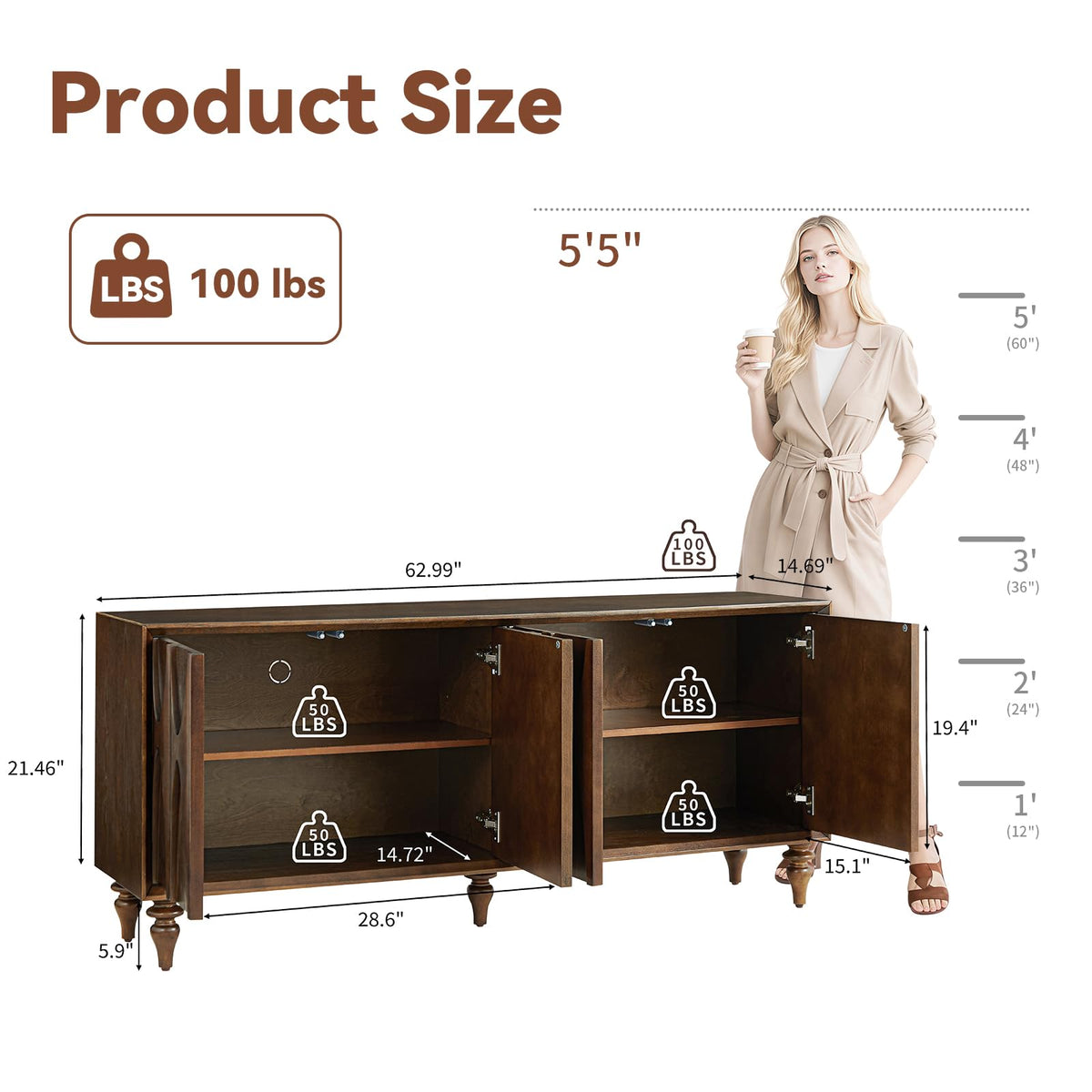 Walnut Mid-Century Sideboard