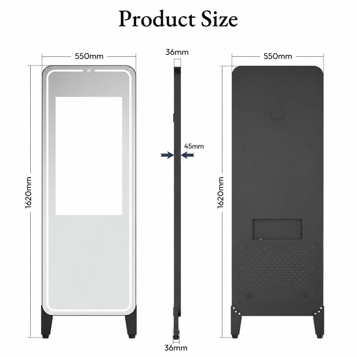 Smart Gym Mirror with 32 Inch FHD Touchscreen, Full-Length Fitness Mirror