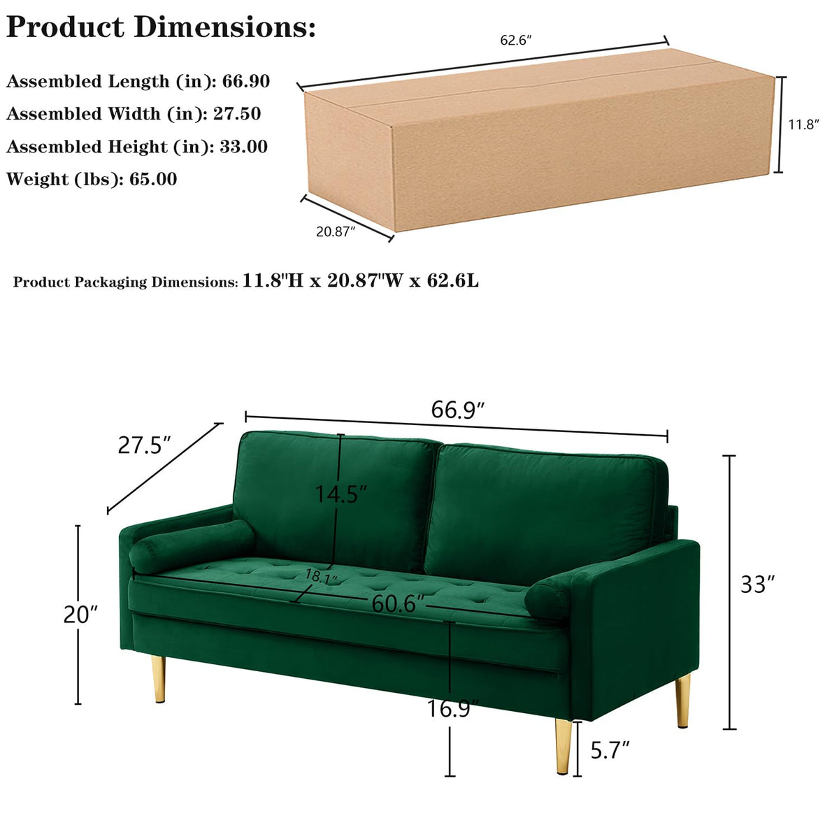Green Velvet Loveseat