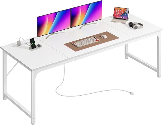 Computer Desk with Power Outlets & USB-C