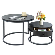 Round Nesting Coffee Tables Set of 2