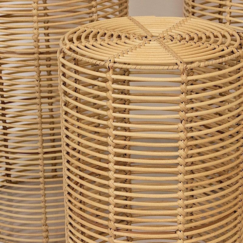Balsa Circle 5 Natural Woven Rattan Wicker Plant Stands Wedding Birthday Events Reception Catering Party Home Decorations Supplies