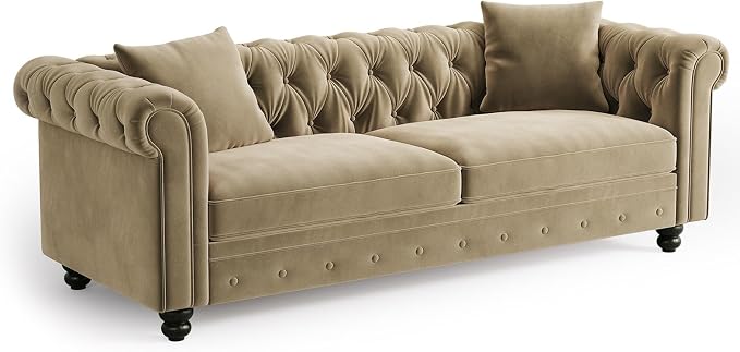 Green Velvet Chesterfield Sofa
