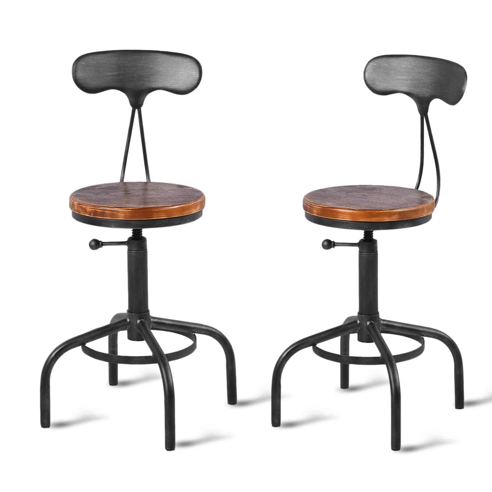 Industrial Round Bar Table & 2 Stools Set