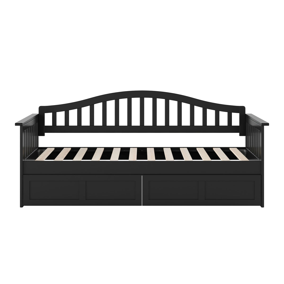 AFI, Mission Twin Wood Daybed with Storage Drawers, Black
