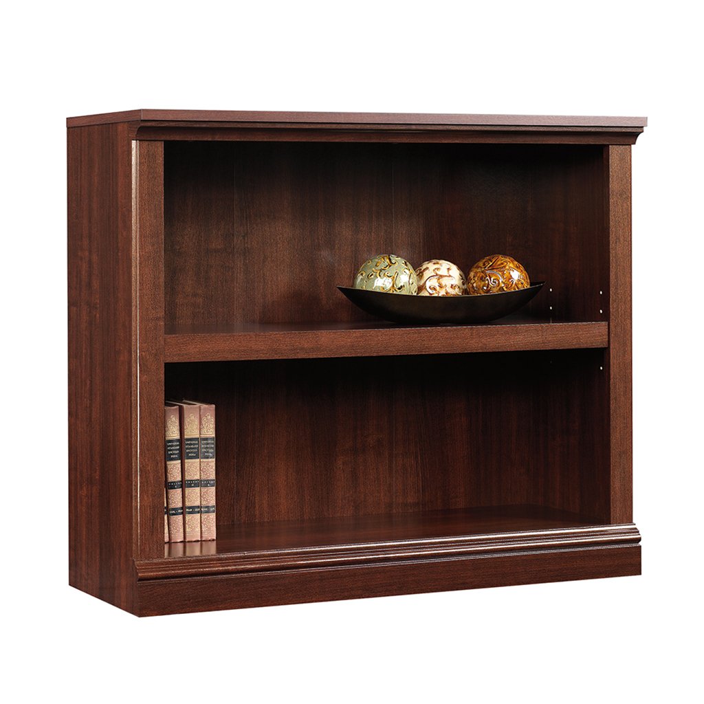 Sauder Palladia Library with Doors/Book Shelf Miscellaneous Storage 2-Shelf Bookcase, Select Cherry Finish