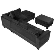 Reversible Chaise Sectional with Storage Ottoman