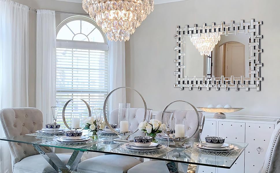 Large Rectangular Wall Mirror – Silver Glass Frame
