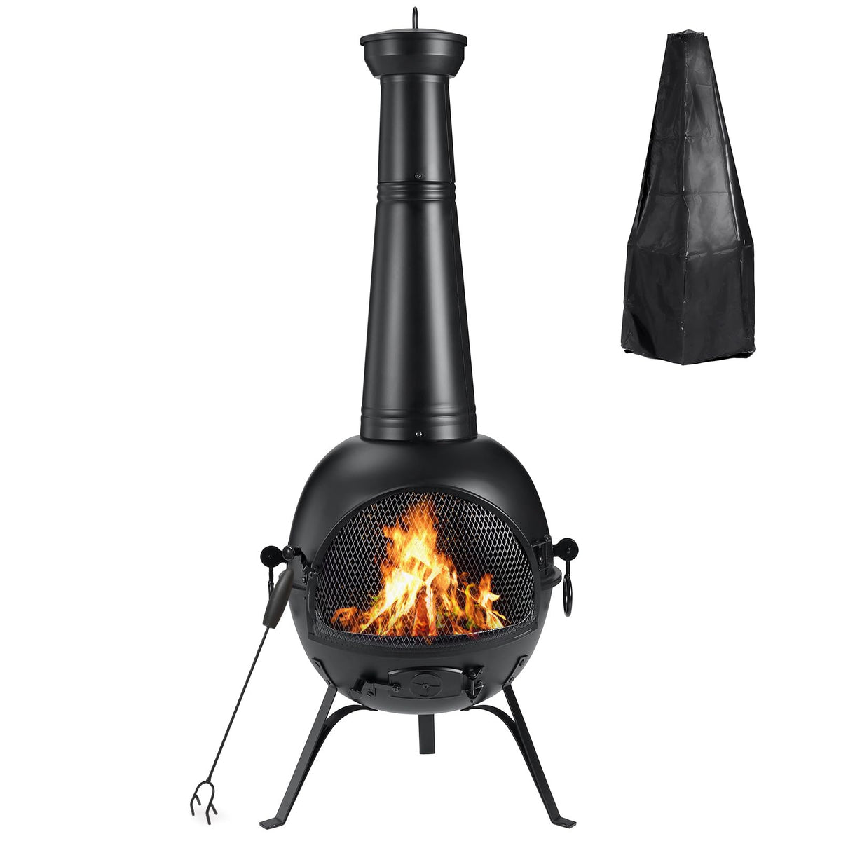 Black Iron Outdoor Chiminea