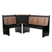 Linon Black and Pecan Breakfast Dining Set Ardmore Nook