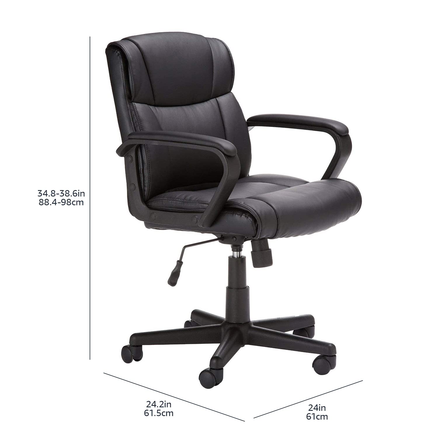 Mid-Back Adjustable Office Chair with Armrests