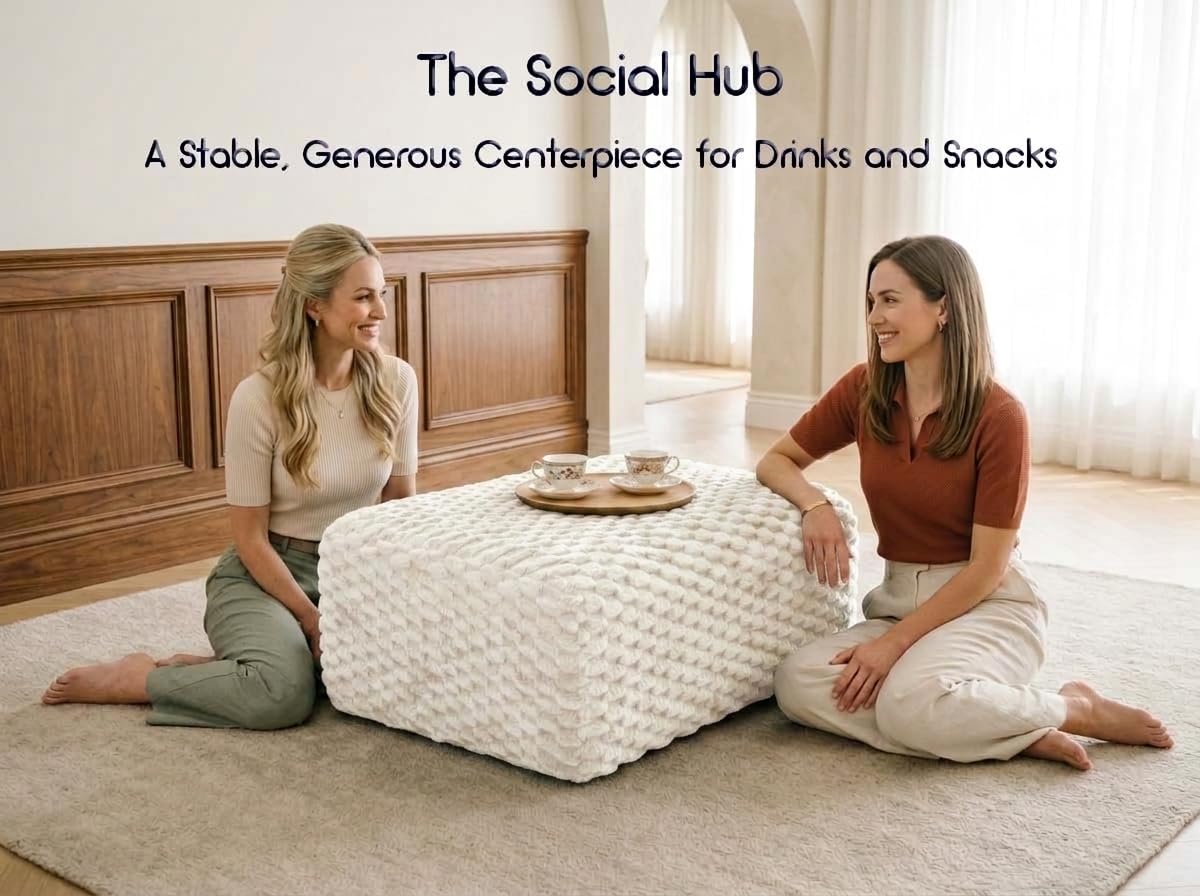 Oversized Chenille Ottoman