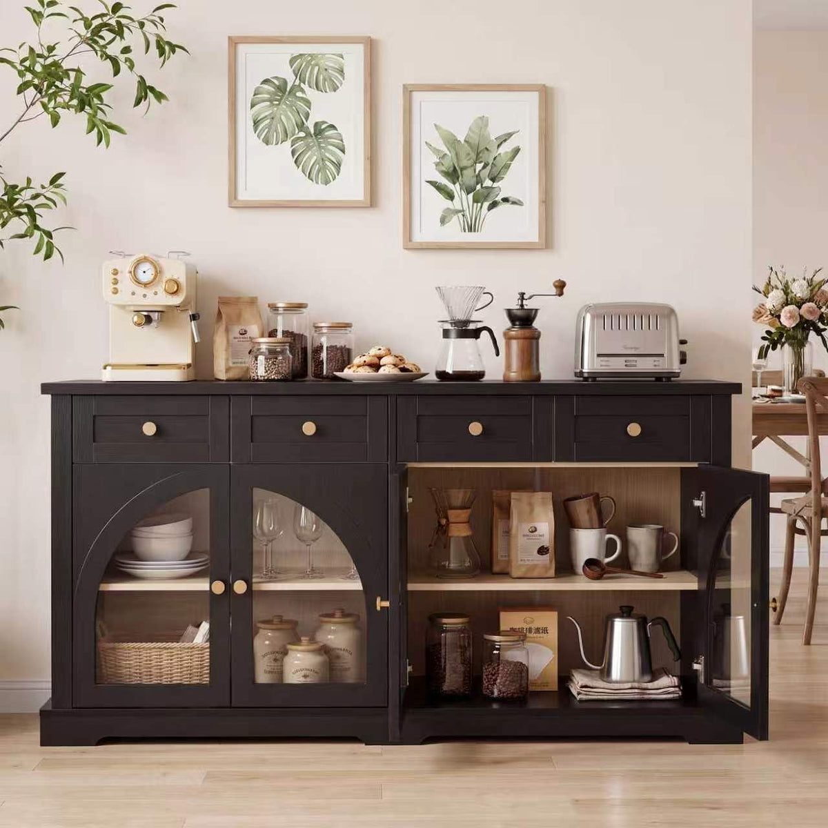 Arched Glass Buffet Sideboard