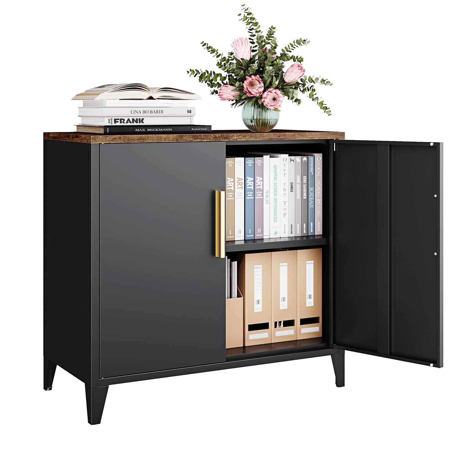 Metal Storage Cabinet with 2 Doors and Adjustable Shelves