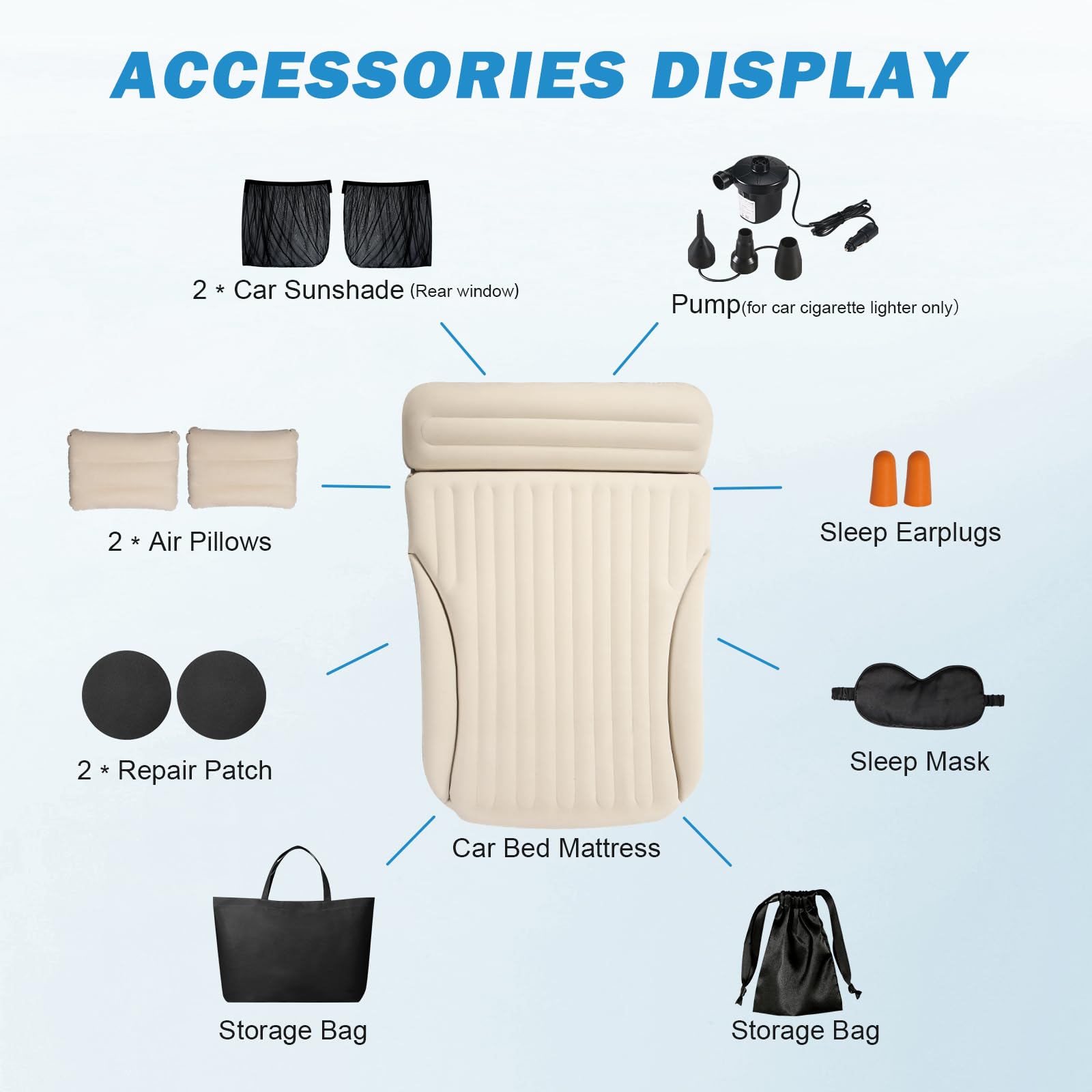 SUV Car Air Mattress with Accessories