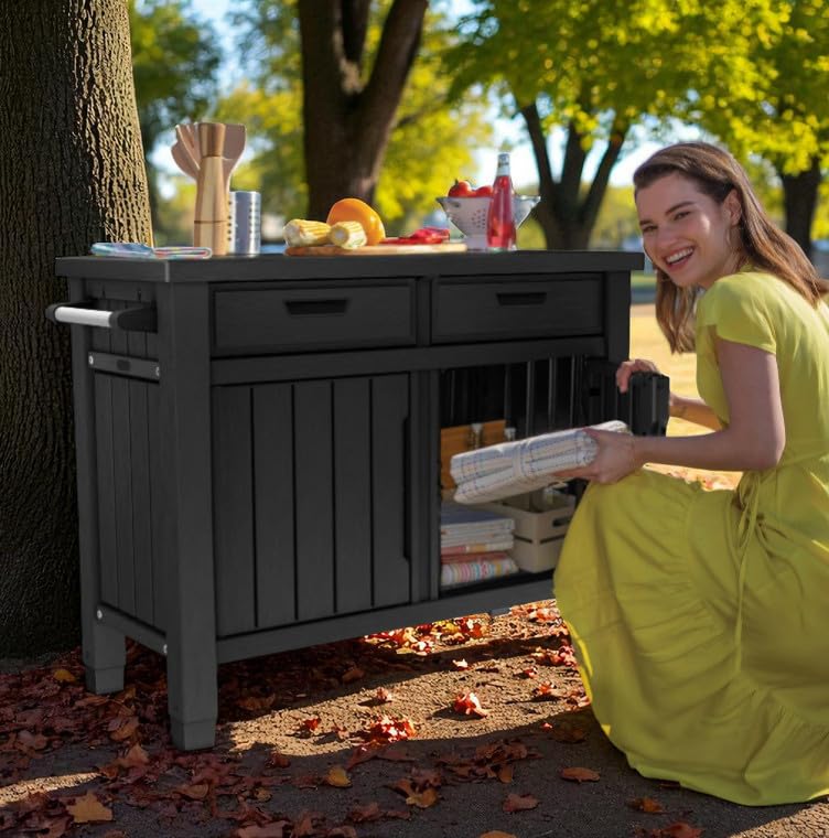 Outdoor Buffet Storage Cabinet with Drawers