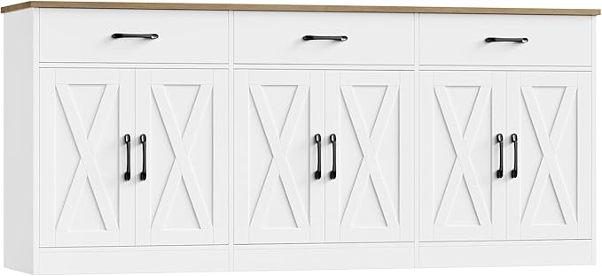 71" Farmhouse Sideboard Buffet Cabinet with Storage