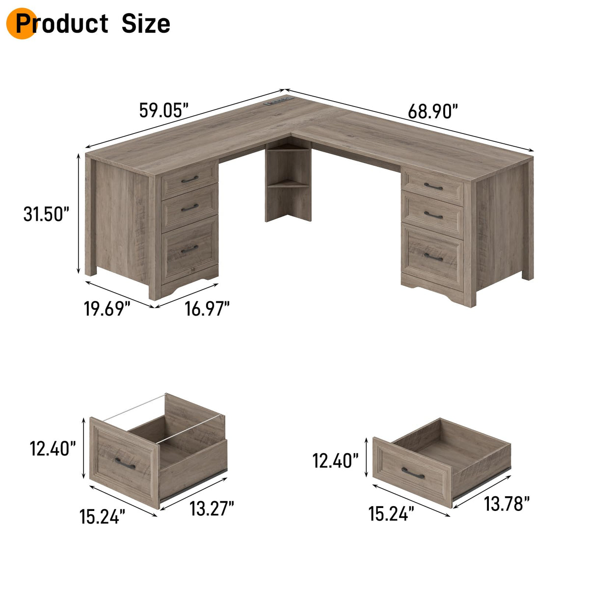 L-Shaped Farmhouse Desk