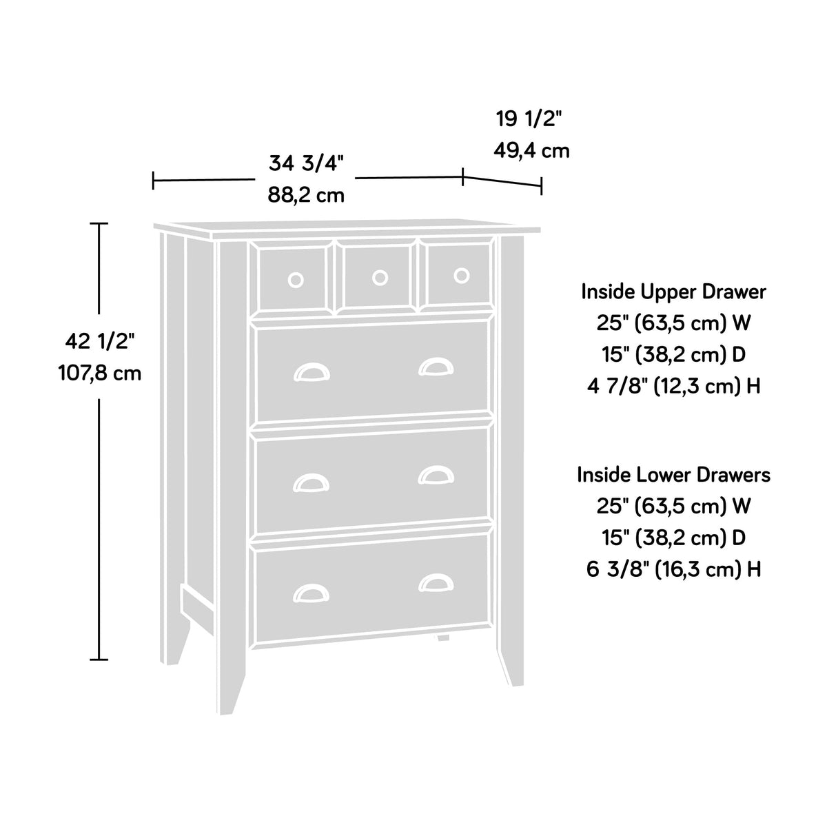 4-Drawer Chest in Oiled Oak