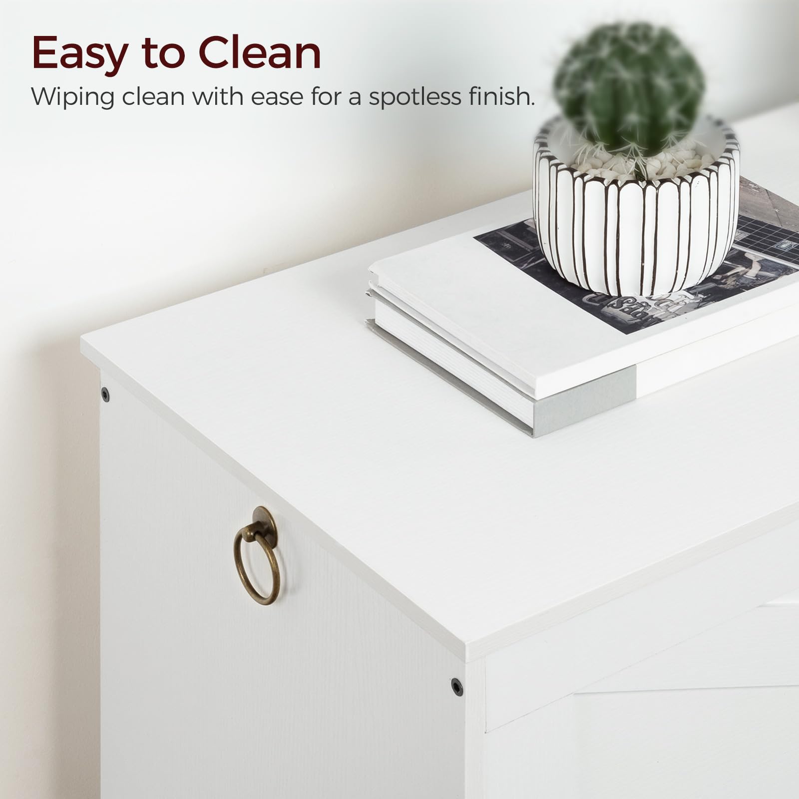 MAHANCRIS 47.2" Toy Chest, Sturdy Entryway Storage Chest with Safety Hinge, Retro Toy Box, Wooden Look Accent Furniture for Living Room, Bedroom, White SCBW48801