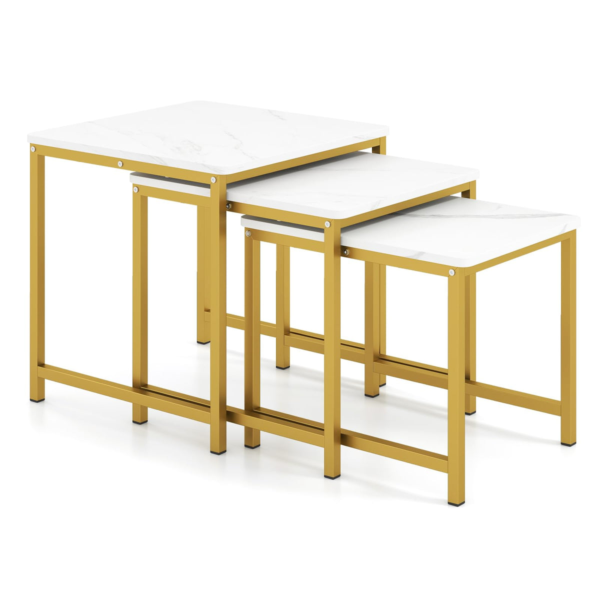 White & Gold Nesting Side Tables