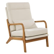 Mid-Century Modern Accent Chair with Linen Fabric & Thickened Cushion