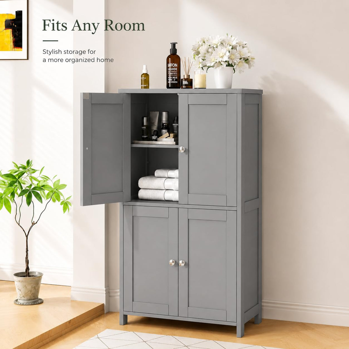 4-Door Bathroom Storage Cabinet