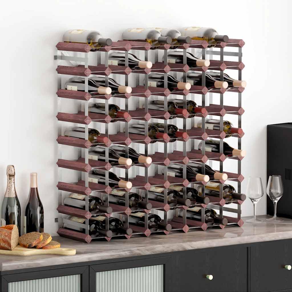 vidaXL Wine Rack for 72 Bottles Brown Solid Wood Pine