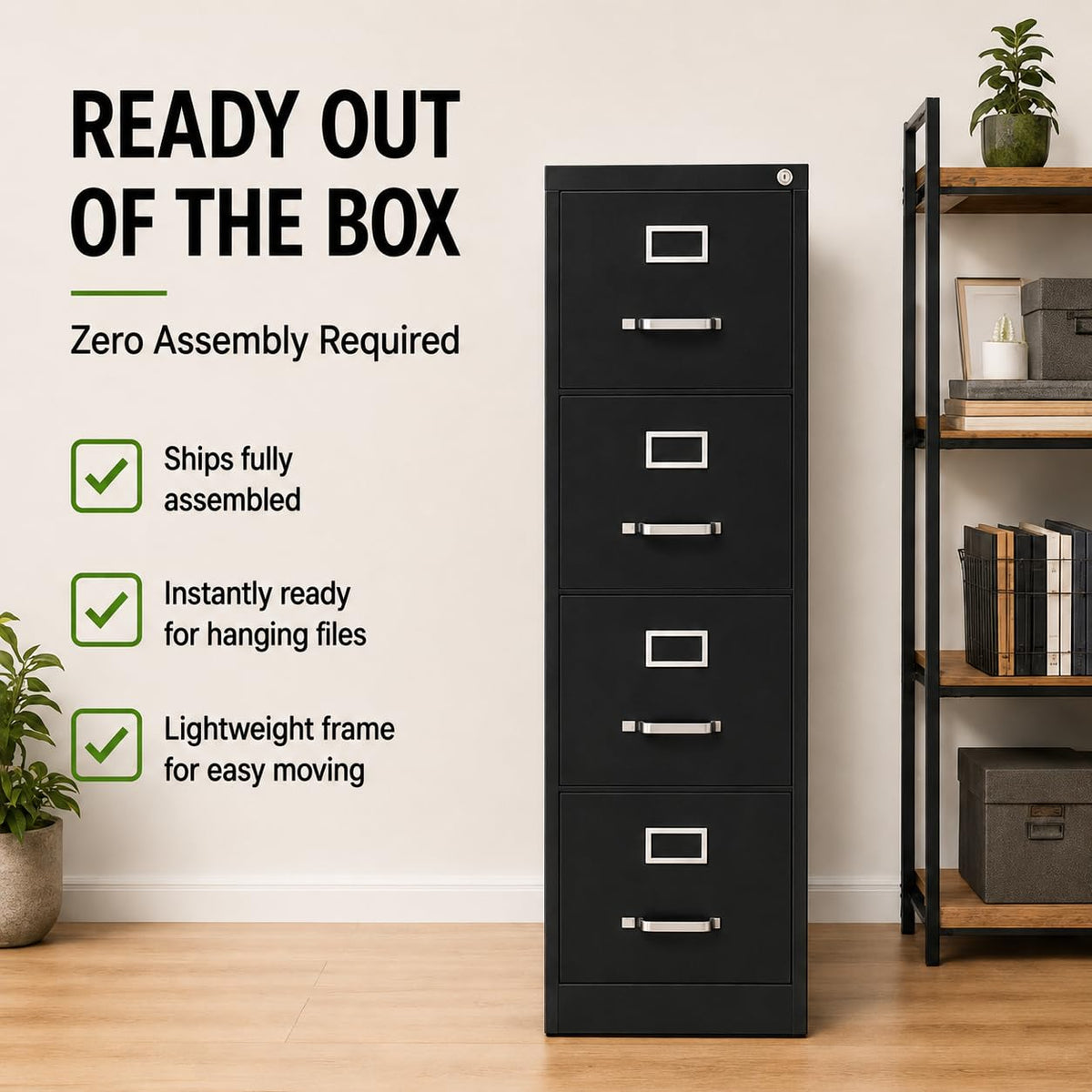 4-Drawer Locking Metal File Cabinet