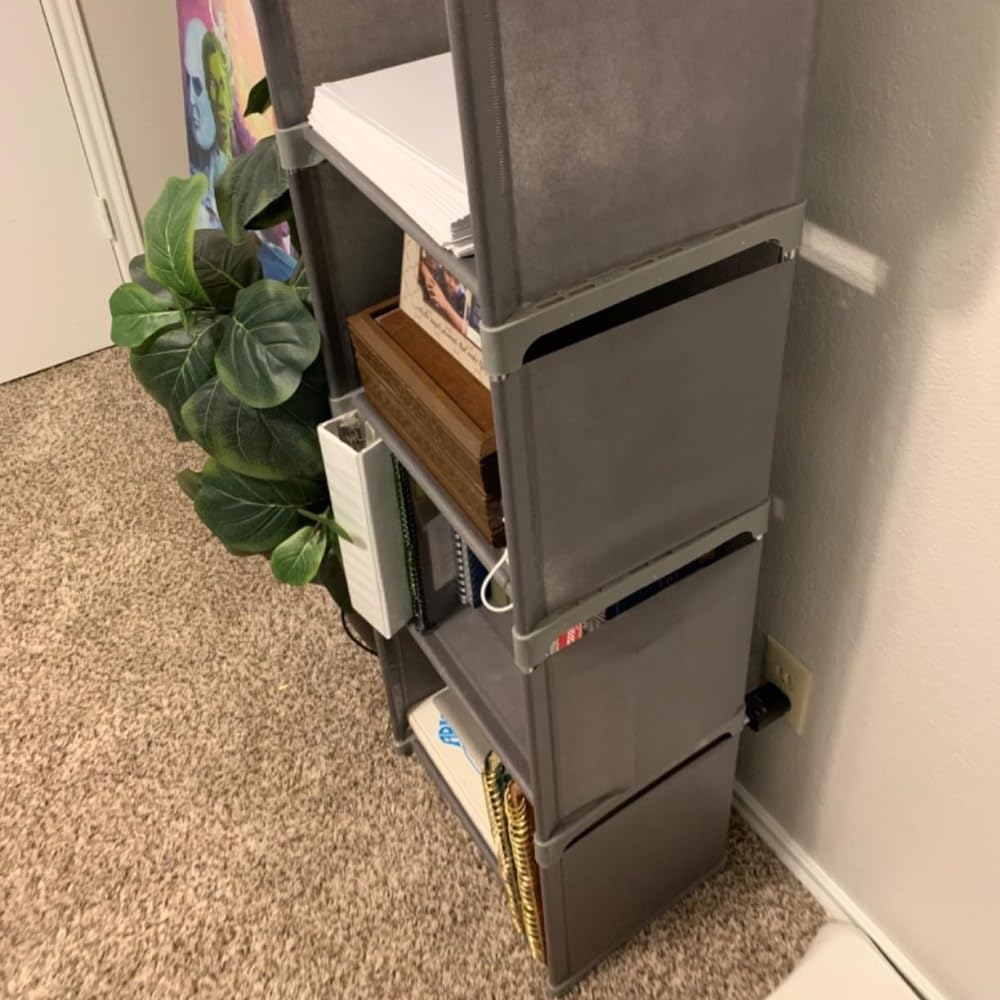 RIIPOO Storage Cubes Organizer Shelves, 4 Cube Bookcase Bookshelf for Bedroom Closet Small Spaces, Cube Storage Organizer Shelf for Kids Clothes Nursery