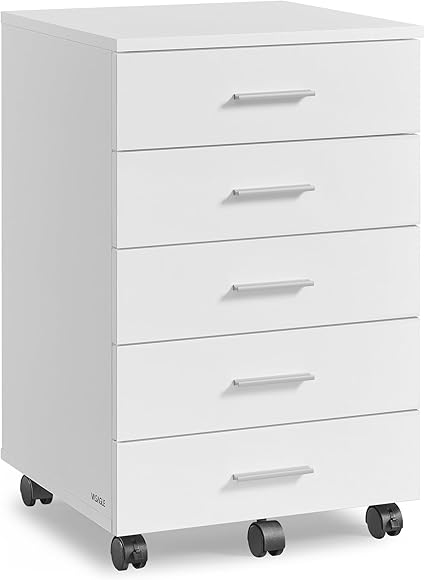 5-Drawer Mobile File Cabinet with Wheels