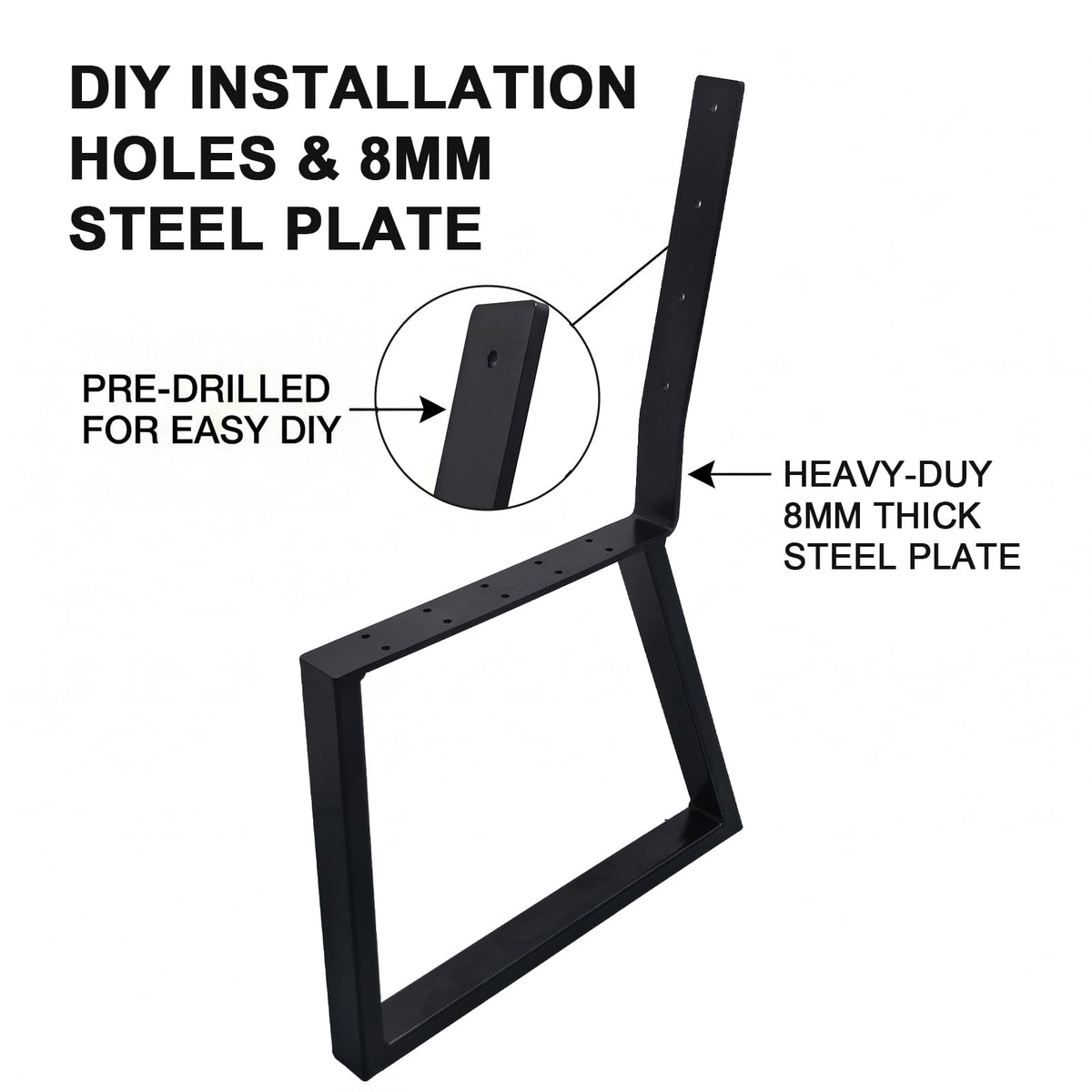 LHERUT Park Bench Frames, Metal Bench Legs with Backrest Brackets