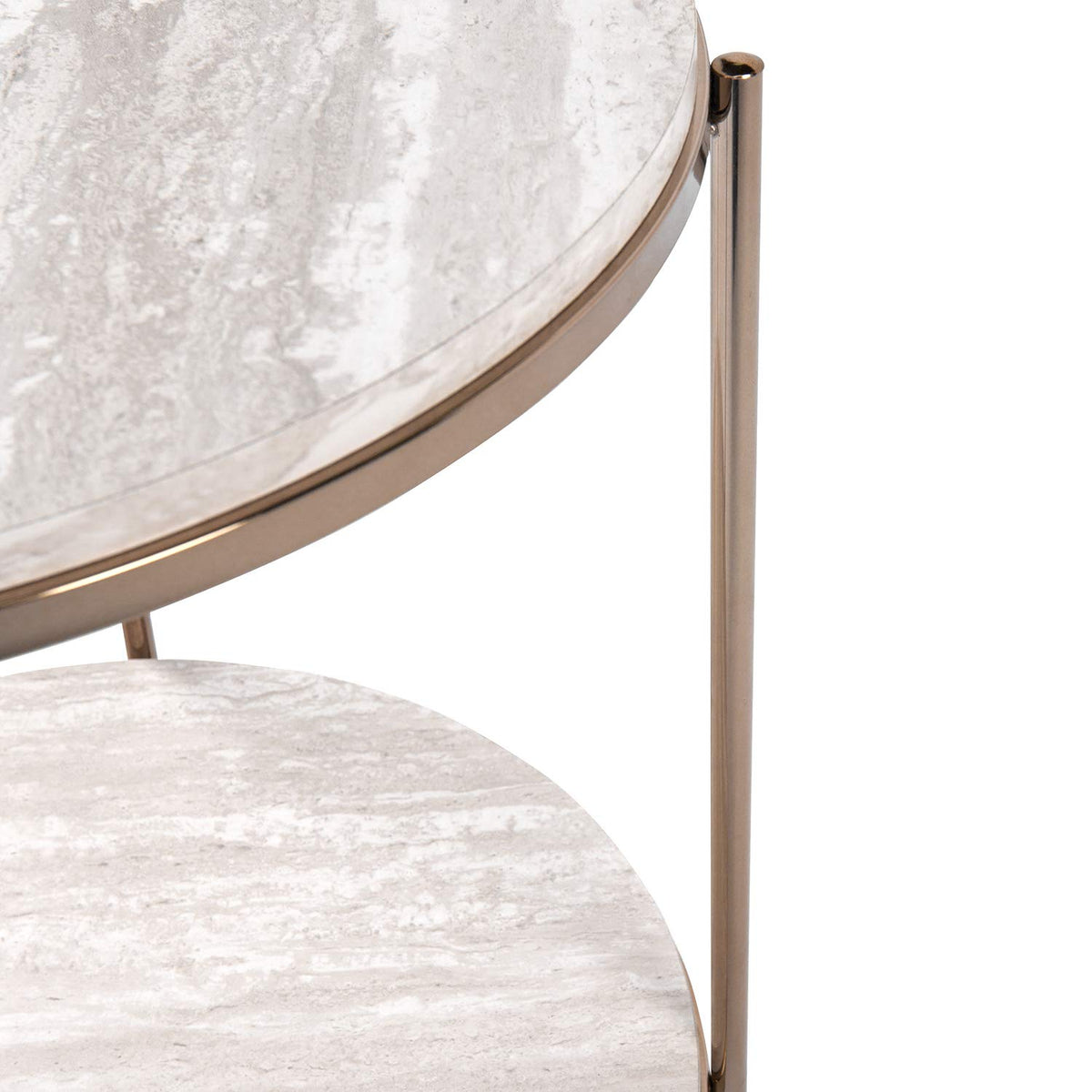 Round Faux Stone End Table