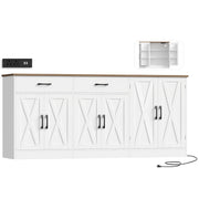 Farmhouse Buffet Cabinet with Charging Station