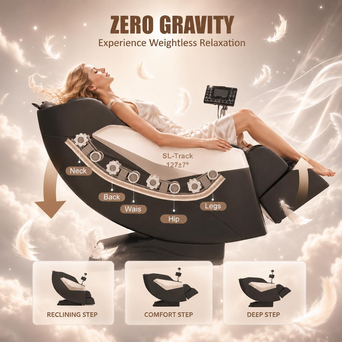 Black & White 3D Massage Chair