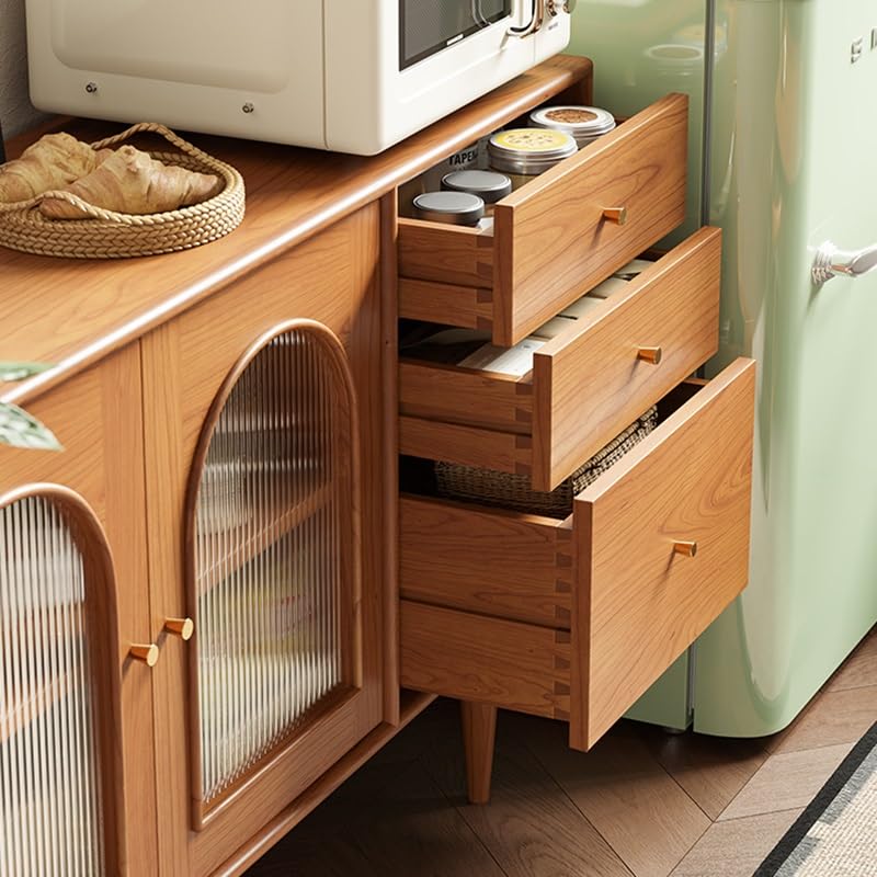 HEAIQI Sideboard Kitchen Cupboard 160x40x95cm Solid Wood Bar Sideboard Living Room Japanese Storage Cabinet, Entrance Table Decorative Furniture Cupboard Bar Cabinet