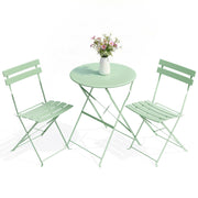 3-Piece Folding Bistro Set, Outdoor Patio Table & Chairs