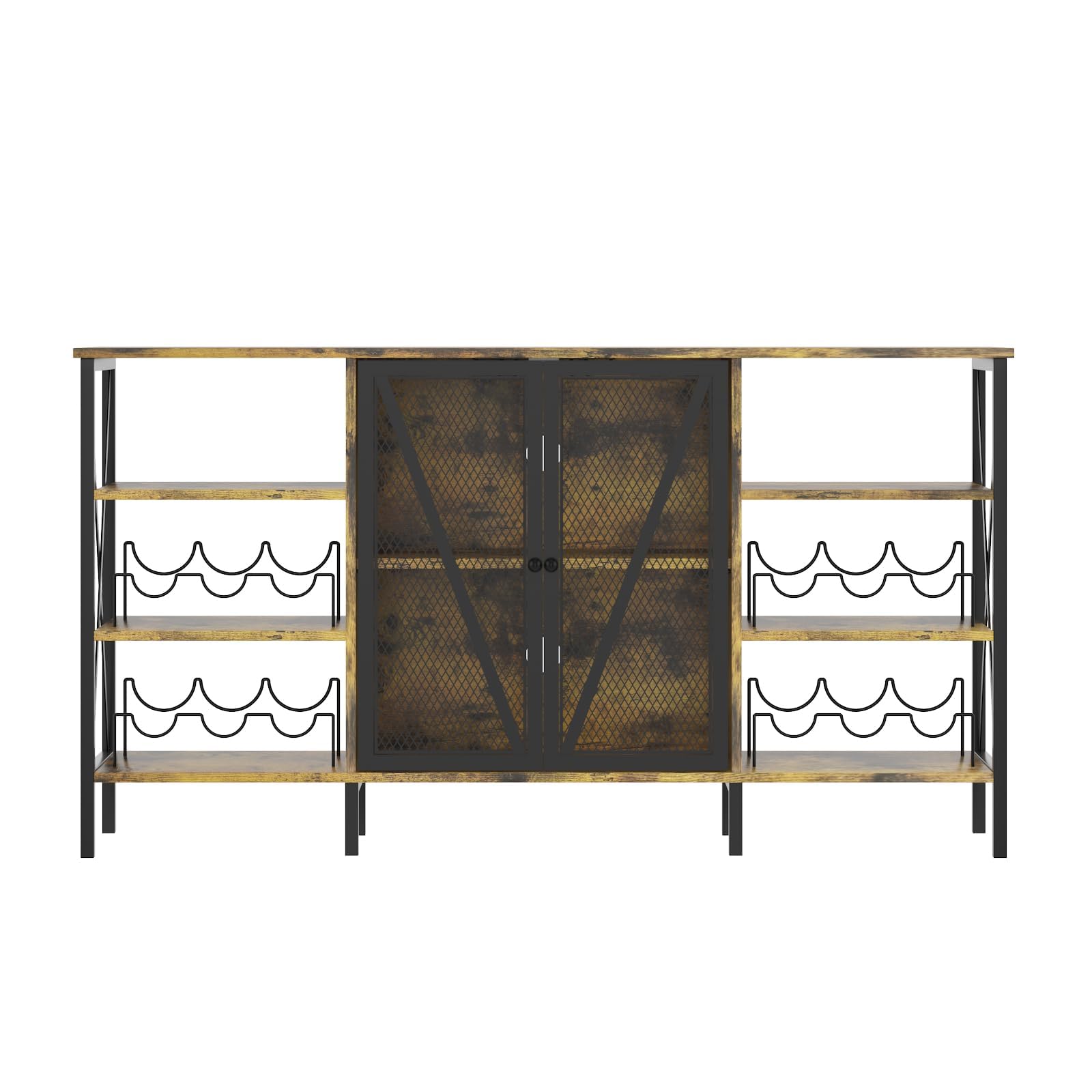 Wine Bar Cabinet with LED Light & Wine Rack