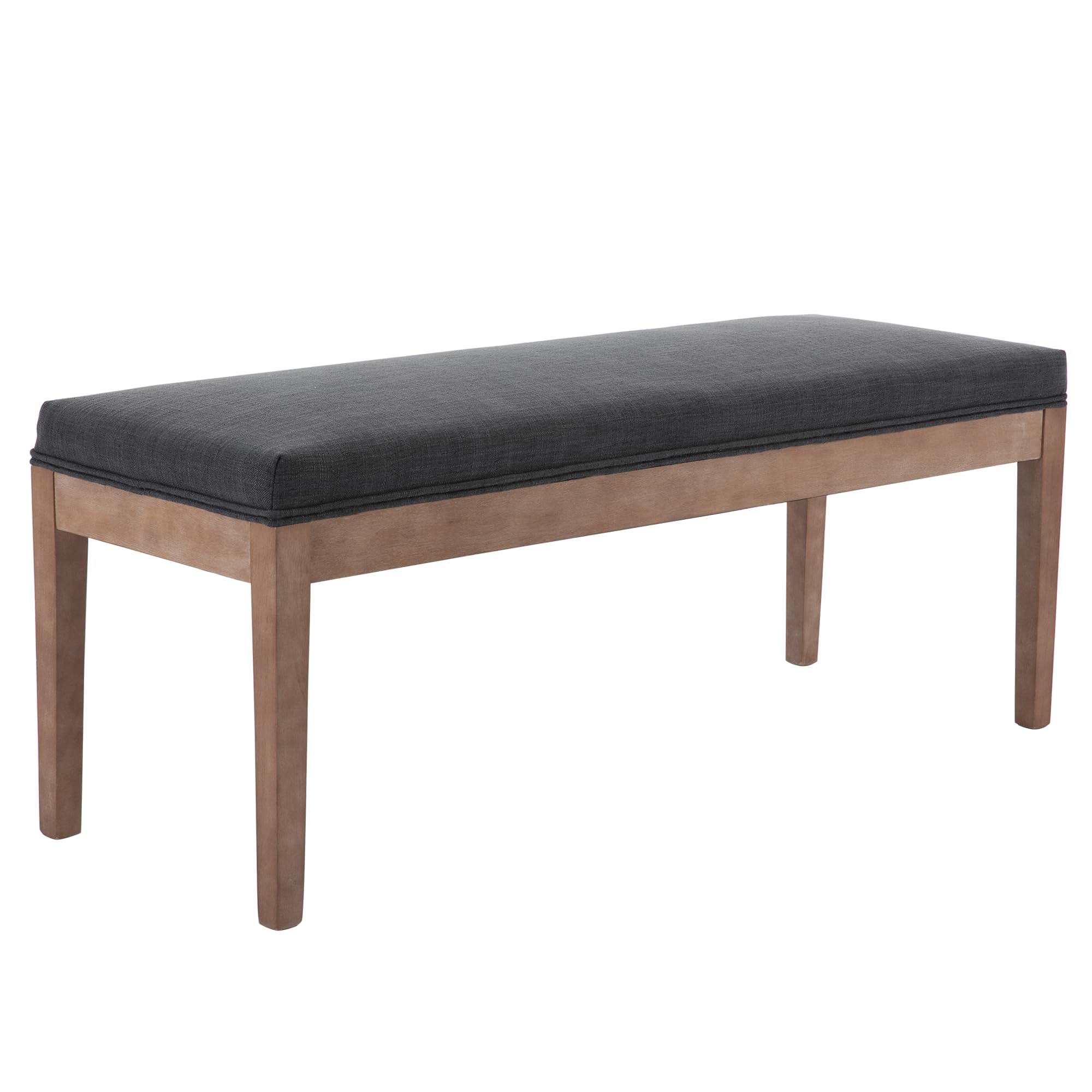 chairus Linen Upholstered Entryway Bench Dining Table Benches Farmhouse Shoe Bench Seat for Hallway Bedroom End of Bed Vintage 45.5" Wooden Leg Benches for Kitchen Restaurant Window, Charcoal