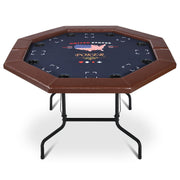 REAHOISY 48" Foldable Poker Table for 8 Players, Portable Texas Holdem