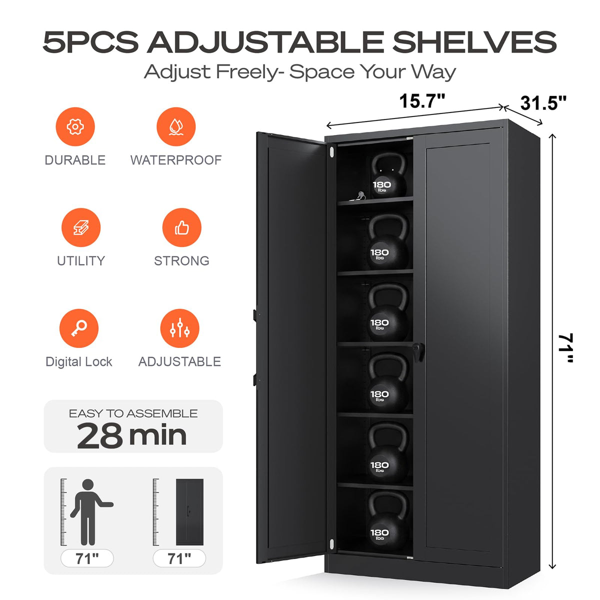 Locking Steel Storage Cabinet