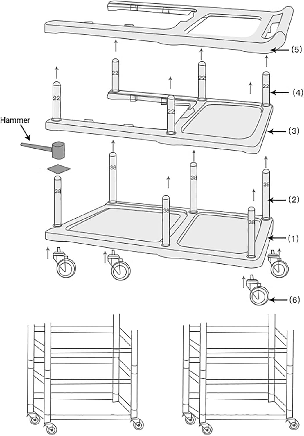 3-Tier Heavy Duty Utility Cart with Wheels