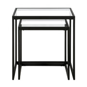 Rectangular Nested Side Table Set with Tempered Glass Tops