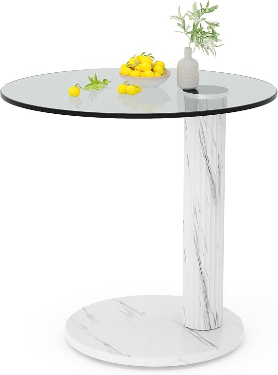 Round Glass Side Table Set