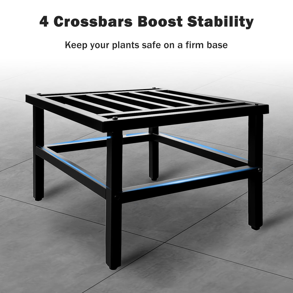 Hongsane Metal Heavy Duty Plant Stand Indoor Outdoor,18 Inch Large Plant Stands Riser,Tall Wrought Iron Pedestal Holders for Flower Pot,Outside Rust-Proof Black Flower Display Shelf for Patio,1-Pack