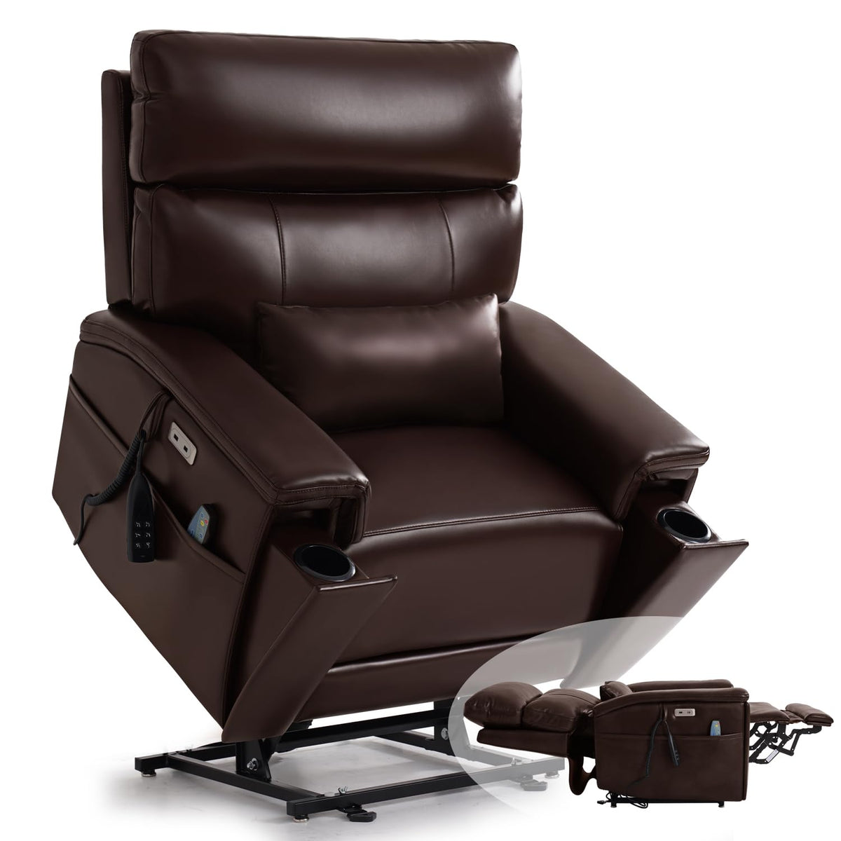 Triple Motor Power Lift Recliner Chair for Elderly, Lay Flat Lift Chair