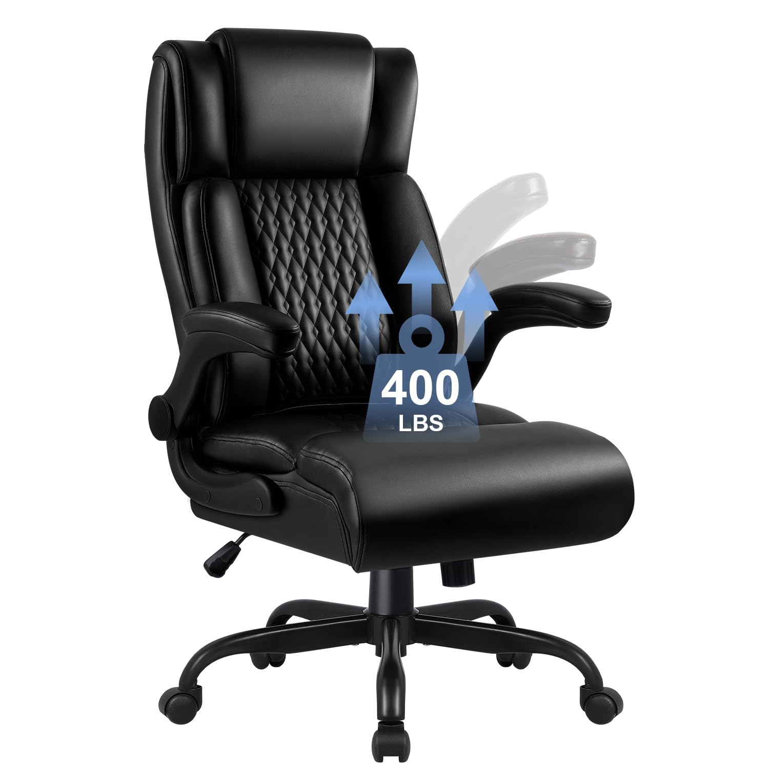 Big & Tall High Back Office Chair with Flip-Up Armrests & Lumbar Support