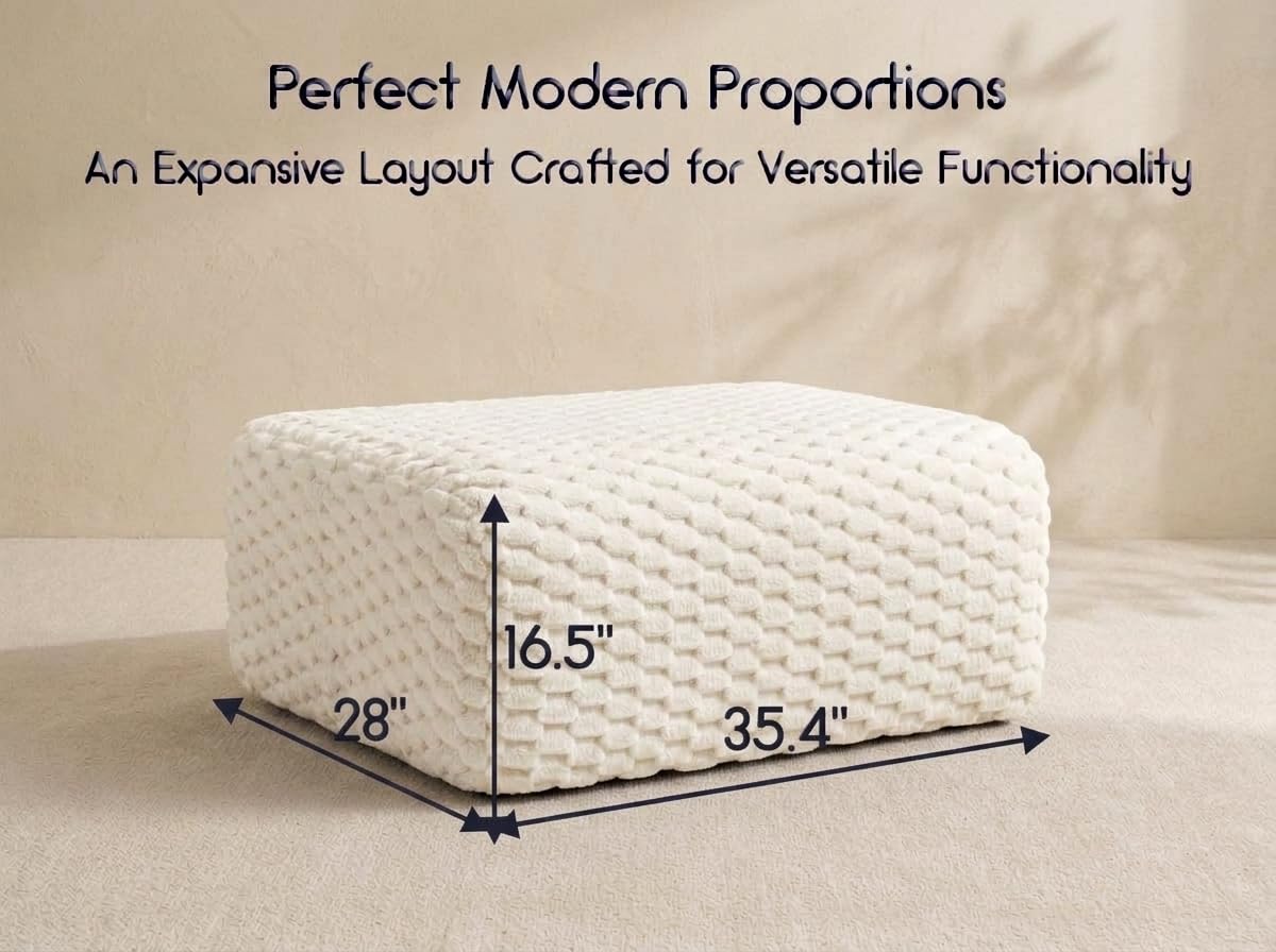Oversized Chenille Ottoman